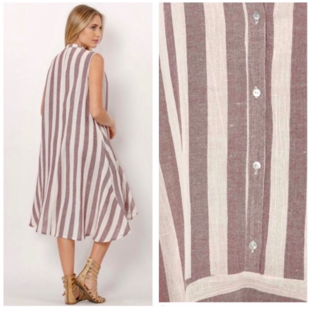 DROP WAIST STRIPE SHIRT DRESS - Picture 8 of 8